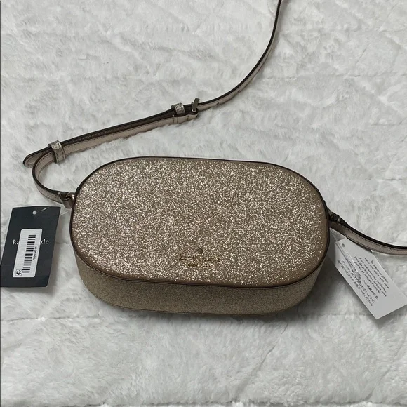 Kate Spade Elegant Gold Crossbody Bag glitter. NWT - Picture 8 of 9